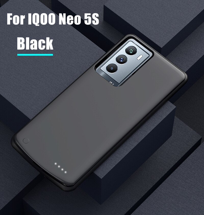 Portable Power Bank Cover For OPPO IQOO Neo 5 5S 5 SE Smart Battery Cases 6800mAh Externel Battery Powerbank Charging Cover Case: Rose