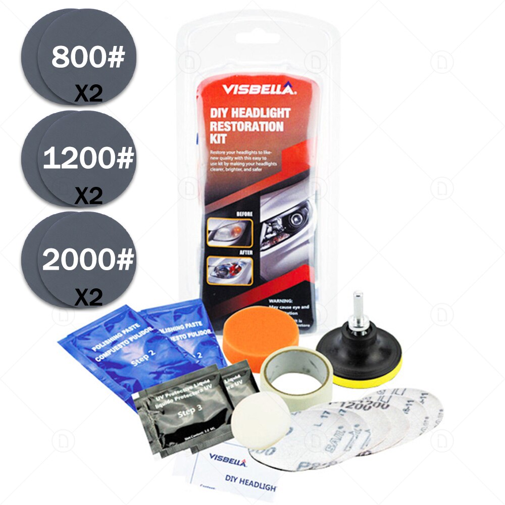 DIY Vehicle Headlight Restoration Kit Headlight Restore Cleaner With UV Protection Car Light Polisher Polishing Kit: 1