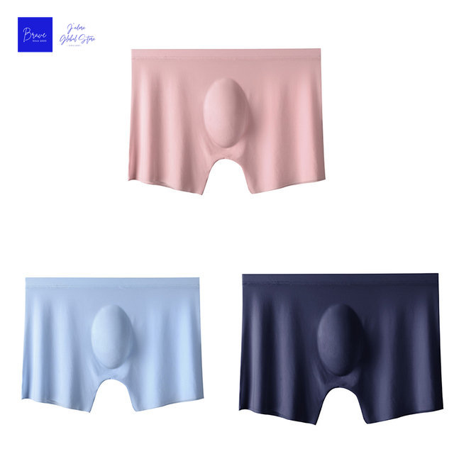 3 uds. Calzoncillos Boxer para hombre, bragas de seda helada para hombre, ropa interior Sexy sin costuras, calzoncillos para hombre, bragas finas y transpirables de secado rápido: XS / Azul