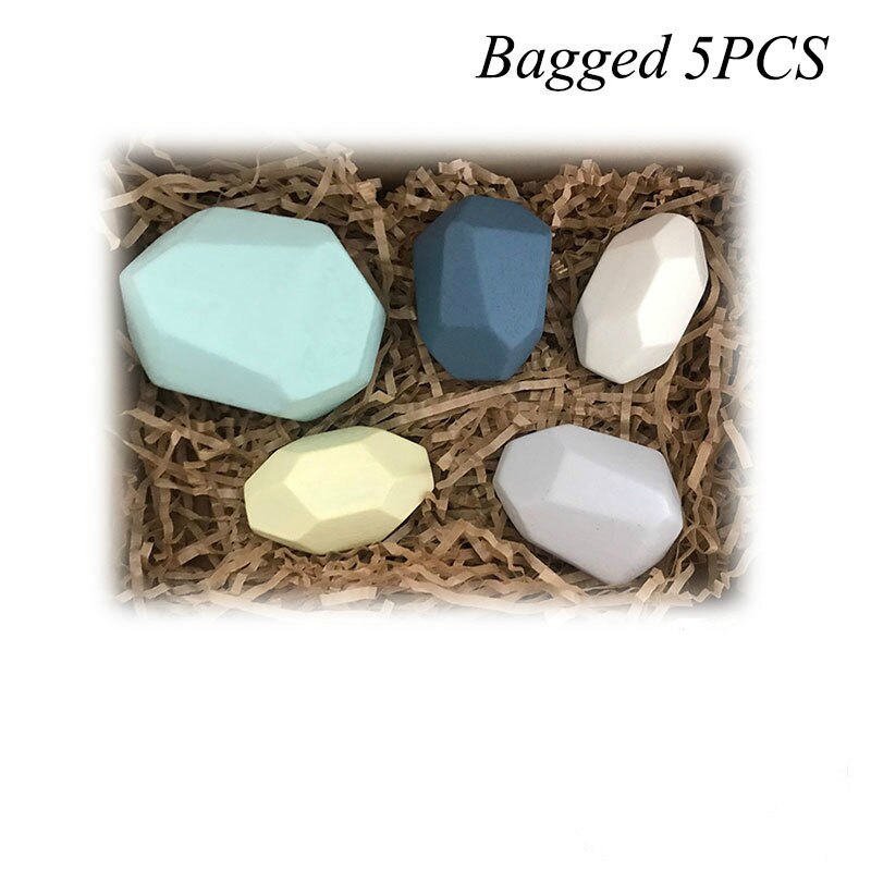 Creatieve Houten Jenga Bouwsteen Gekleurde Steen Educatief Speelgoed Koude Toon Nordic Stijl Stapelen Spel Kinderen Houten Speelgoed: G-Bagged 5pcs