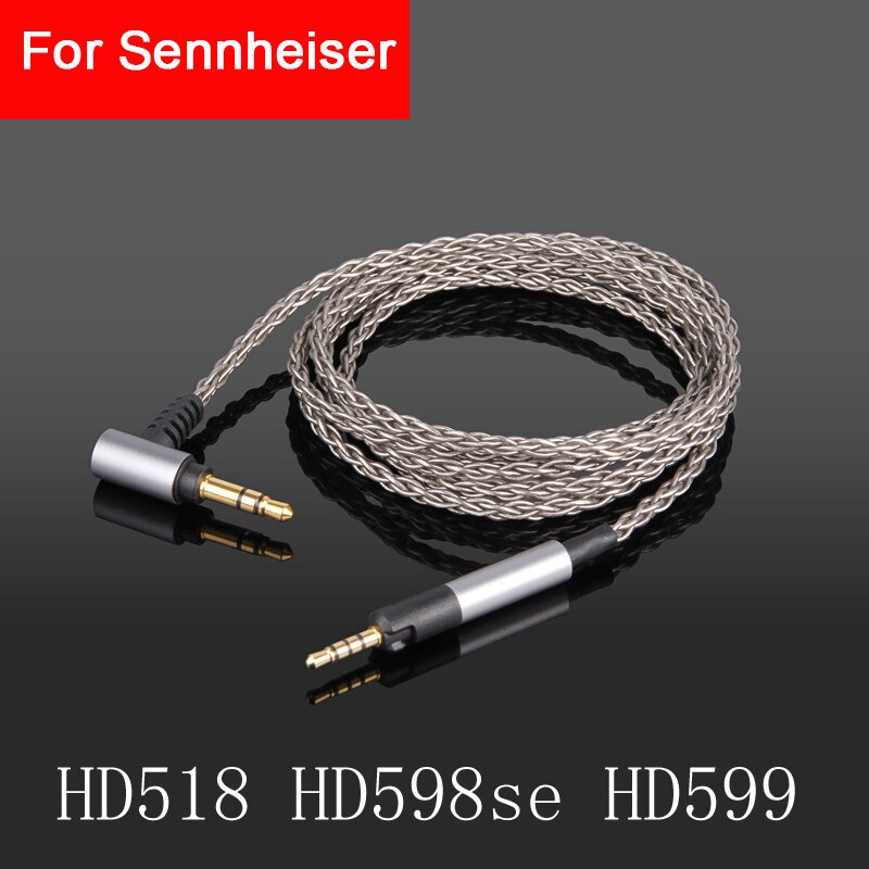 Câble plaqué argent en cuivre monocristal, pour Sennheiser/élan/urban HD400s HD458/450BT HD598 HD558 HD598se: HD598
