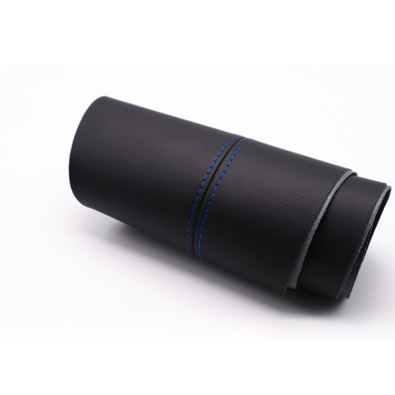 4 sztuk miękka skóra podłokietnik drzwi obudowa robić VW Tiguan 2017 2018 2019 akcesoria robić wnętrza samochodu podłokietnik drzwi pokrywa na podłokietnik samochodowy wykończenia: czarny-niebieski linia