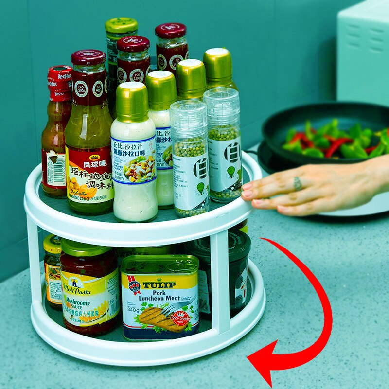 Kitchen Refrigerator Multilayer 360 du Rotating Storage Shelf Organizing