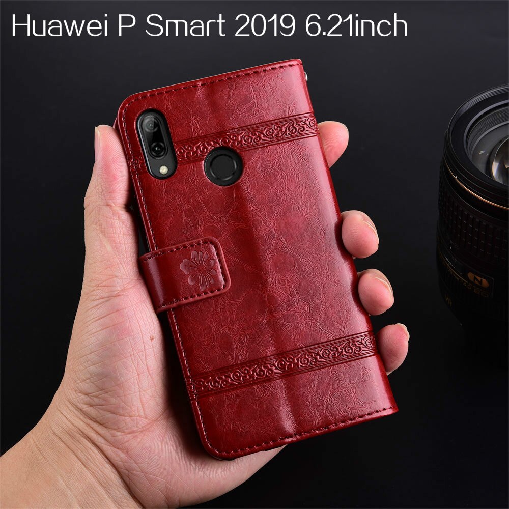 Voor huawei p smart case pot -lx3 lx1 case op p smart fig -lx1 lx2 lx3 la1 cover zachte siliconen flip portemonnee leren case funda