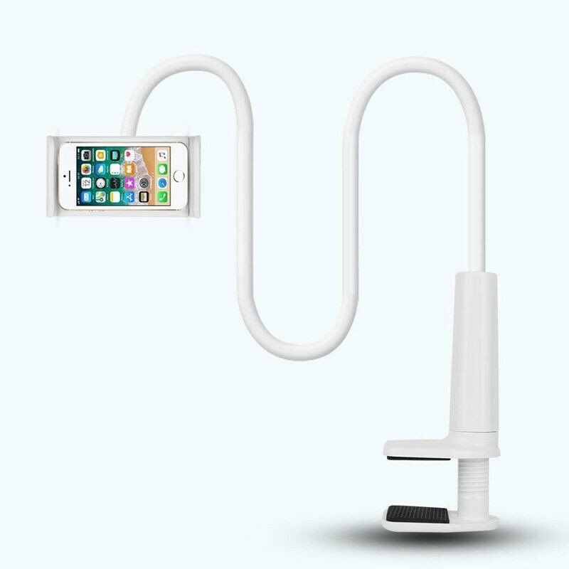 Flessibile 360 ° di Lazy Bed Desk Supporto Del Telefono e Espositori e Alzate A Collo di Cigno Supporto Del Basamento Per iPad Tablet Android: WHITE