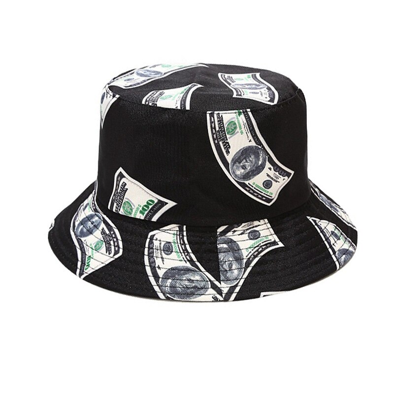 Svart hink mössa vändbar fiskmössa unisex fiskare hattar hip hop casual solkepsar: Default Title