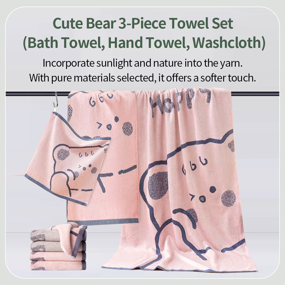 Serviettes en Fiber de bambou, motif ours mignon, serviette pour le visage, serviette de bain pour adultes, Super absorbante, séchage rapide, épaisse, utilisation en salle de bain