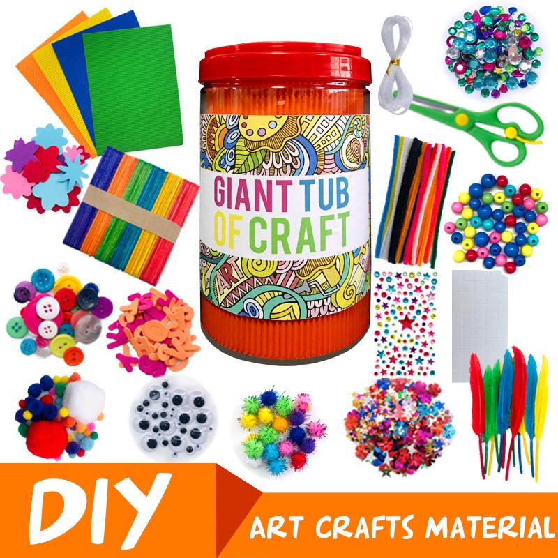 Diy Art Ambachten Pompoms Materiaal Multicolour Childrens Jumbo Craft Box Kids Art Craft Speelgoed Handwerk Materiaal Set Kind