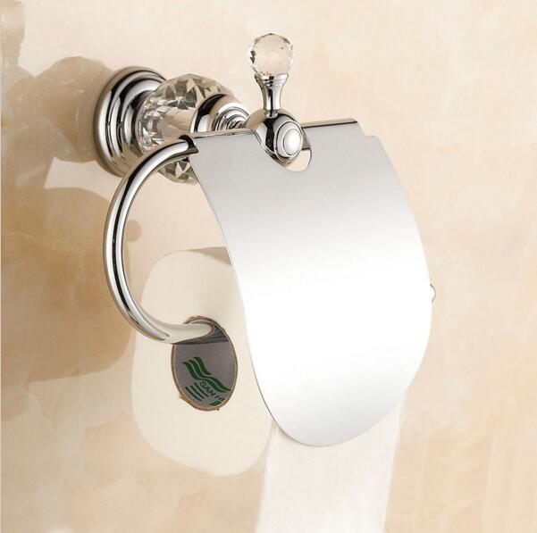 Luksus krystal messing guld papir kasse rulle toilet toilet guld papir holder tissuekasse badeværelse tilbehør bad hardware  lb8210