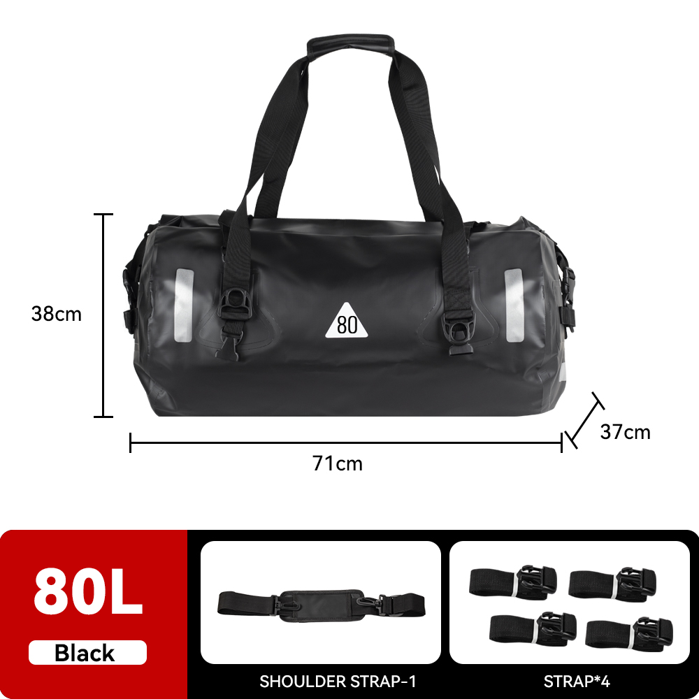 Sacs de moto universels sac étanche 40L 80L/90L sac polochon sec pour voyage, moto, cyclisme, randonnée, Camping: Champagne