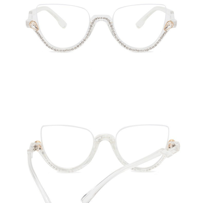 Gafas de ojo de gato con luz azul para mujer, anteojos Retro con diamantes, óptica General, lente transparente de lectura, tendencia femenina,