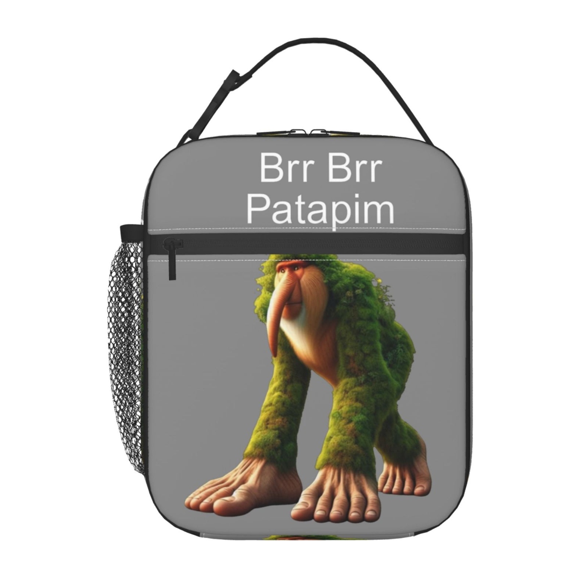 Brr Brr Patapim Meme Izolowana termicznie torba na drugie śniadanie Włoskie memy Brainrot Przenośne torby na pojemniki na żywność Cooler Termiczne pudełka na drugie śniadanie: green