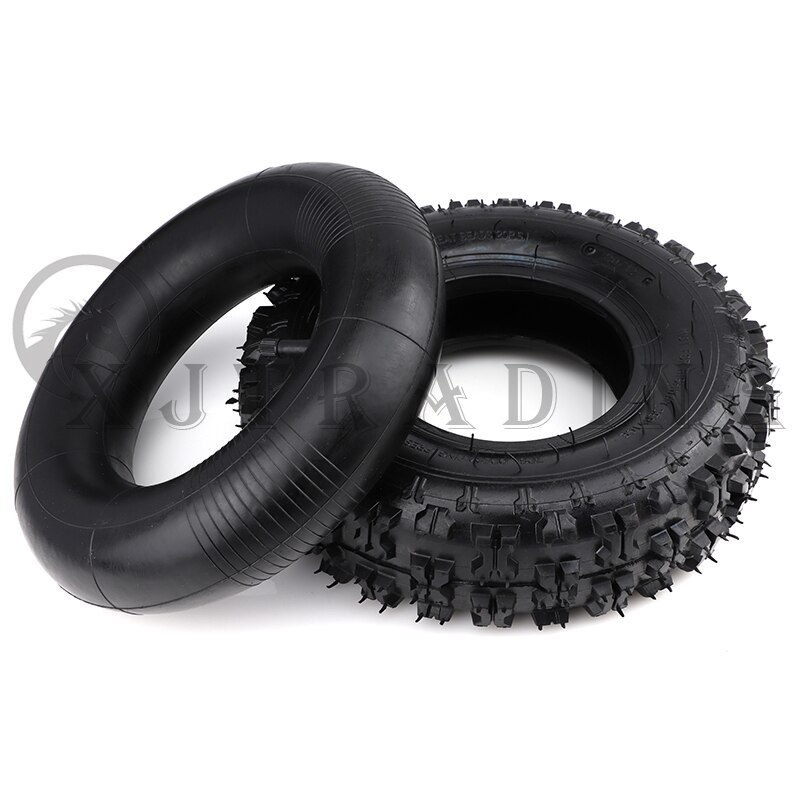 Neumático de tubo interno exterior, adecuado para Atv Go Kart Mini Quad 47cc 49cc moto de nieve, 4,10-6: Tire and Inner Tube