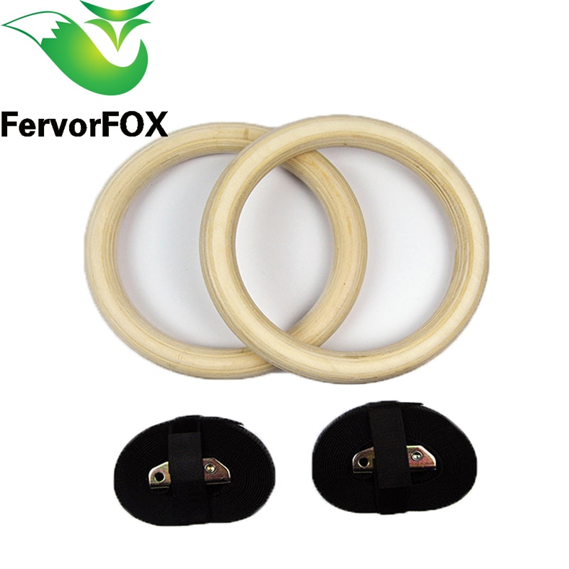 Anéis da Ginástica de madeira Anéis De Ginástica com Ajustável Longo Fivelas Tiras Treino Para Home Gym & Aptidão Cruz