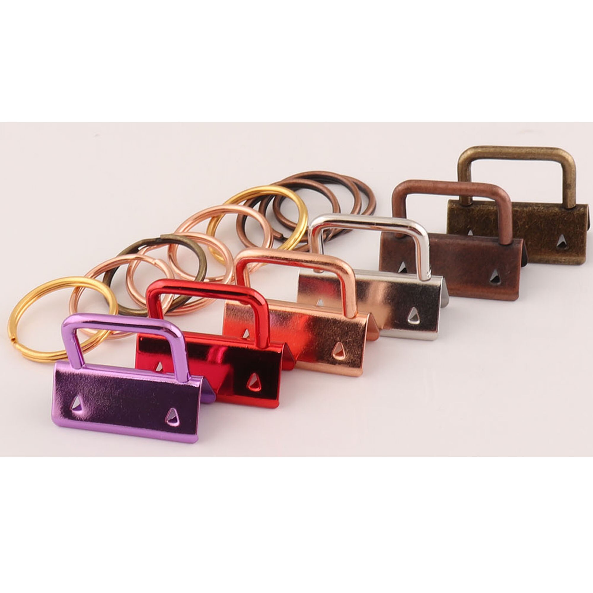 10 sets 32mm Key Fobs Hardware with Key Rings,1.25 Wristlets Key Chains Key Chain Webbing,Key Chains-1 1/4"