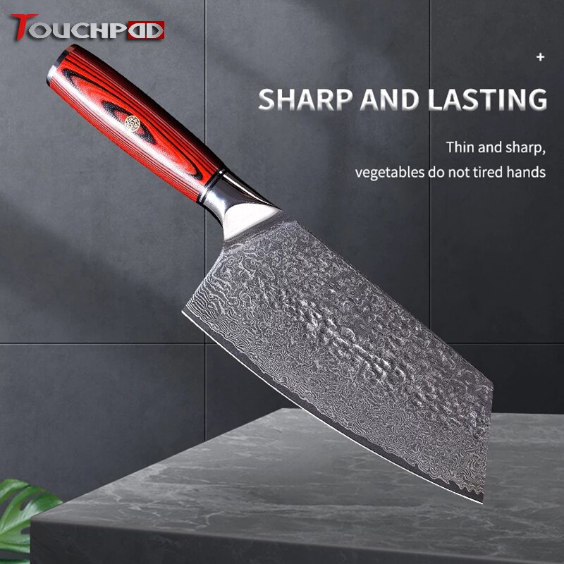 Damascus Chef Knife Stainless Steel Kitchen Knife Japanese Santoku Knives Sharp Cleaver Slicing Steak Knife Cooking Tool Cutelo