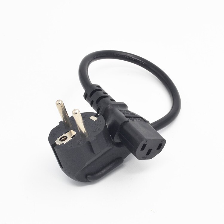 Korte 0.2 M/1ft Europese 3 Pin Male Naar Iec 3 Pin Vrouwelijke, Schuko Naar C13 Netsnoer