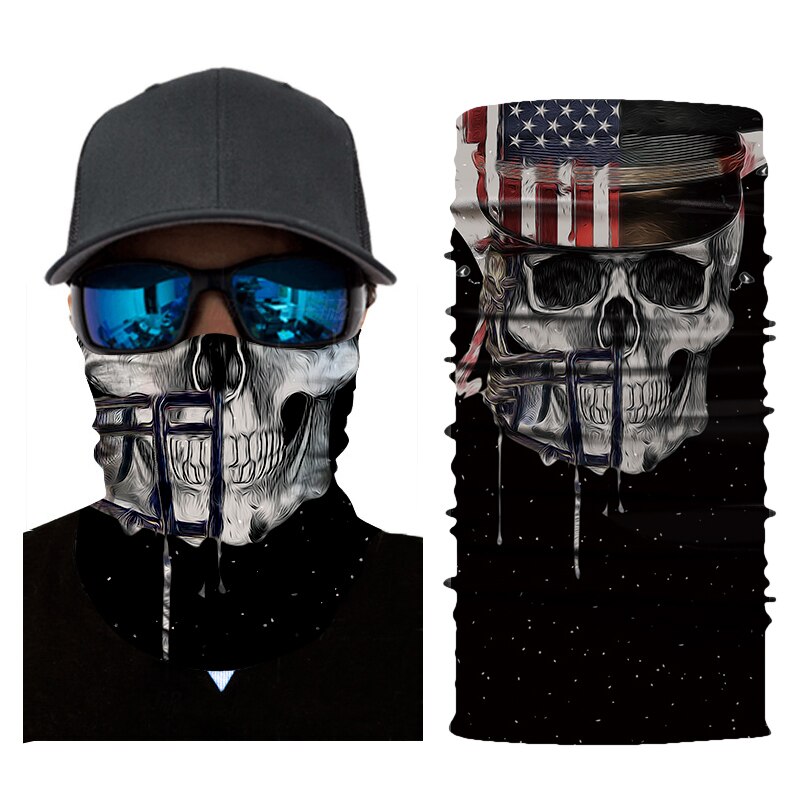 Motorfiets Bivakmuts Magic Hals Gezichtsmasker Nationale Vlag Ghost Skull Motor Motorbike Skiën Sjaal Bandana Head Shield Helm Heren: AC051