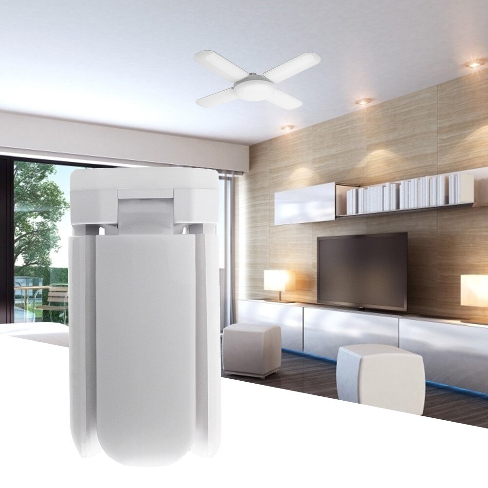 Foldable Fan Shaped Garage Ceiling Lamp LED Garage Lights Foldable E27 Bulb 2835 246LED Warehouse Market Lights