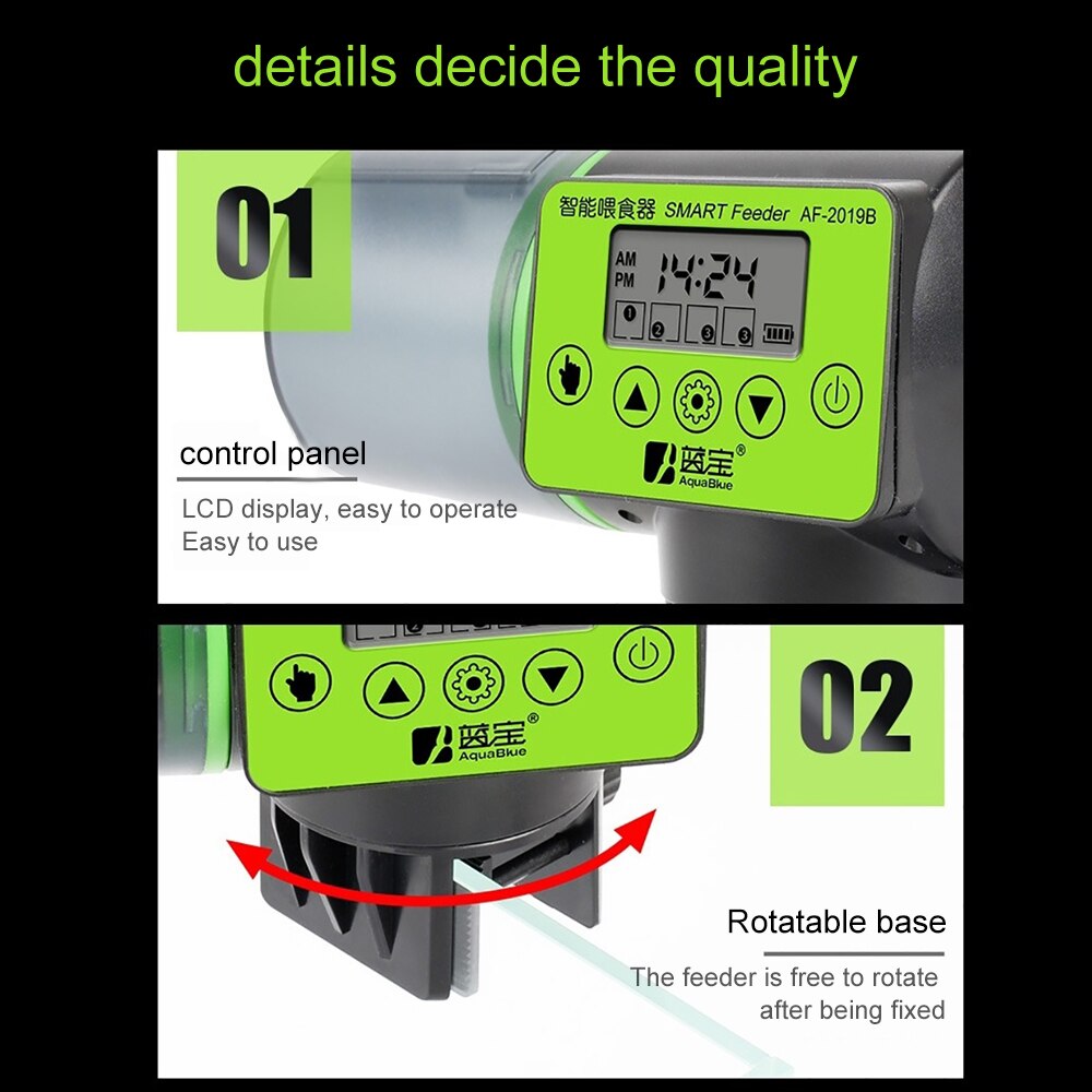 Automatic Fish Feeder Aquarium Digital Fish Tank Electrical Plastic Timer Feeder Food Feeding Portable Fish Feeder Tool