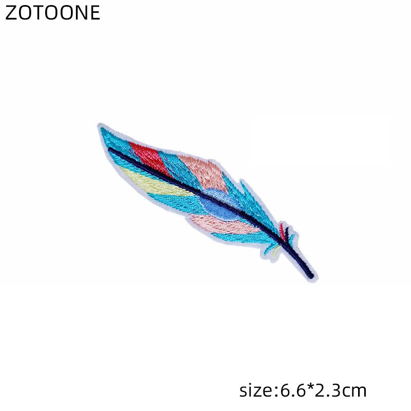Zotoone Geborduurde Badge Ijzer Op Veer Patch Warmteoverdracht Voor Kleding Jeans Diy Kameel Cactus Patches Voor Kinderen Tas Applique E: Multi-Colored