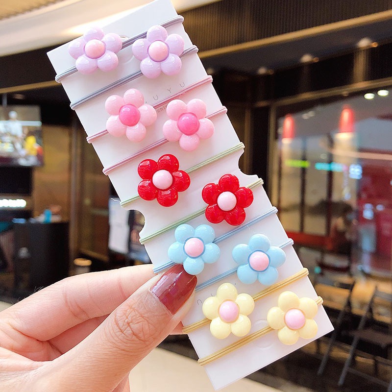 10 ks/sada dojčenské doplnky gumičky do vlasov pre deti elastické gumičky do vlasov detská čelenka pre dievčatko zaväzovací krúžok na hlavu scrunchie: Fialová