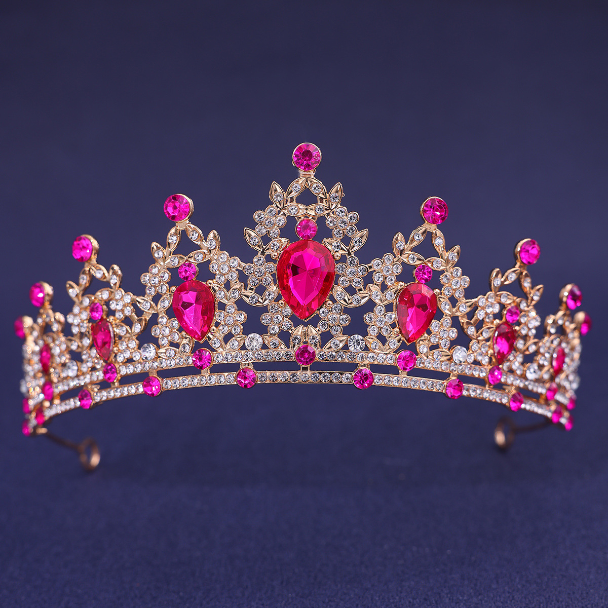 Accessoires pour cheveux de mariage, couvre-chef, bijoux de tête, diadème de cheveux de mariage, couronne de diadème de mariée en cristal, couleur argent, diadème en voile: Marron