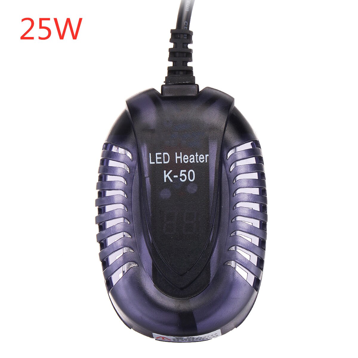 Fit 15/30/45/75L Aquarium Submersible Heater Fish Tank LCD Display Adjustable Water Heating Rod Constant Temperature Control: 25W
