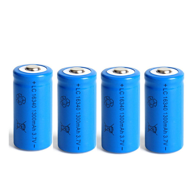 Batería recargable de iones de litio de 1300mAh, 3,7 V, 16340 baterías CR123A para linterna LED, cargador de pared de viaje para batería 16340 CR123A: Verde