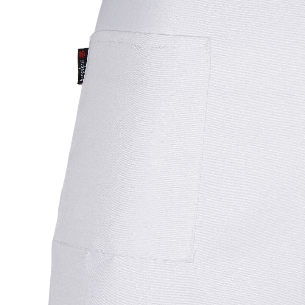 Half Length Long Waist Kitchen Apron Catering Chefs Hotels Servers Uniforms - White/Black