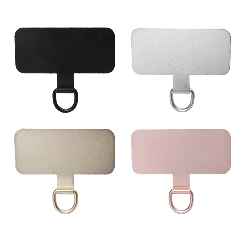 4/1PCS Metal Mobile Phone Lanyard Patch Universal Stainless Steel Card Ultra Thin Anti Lost Smartphones Hanging Rope Tab Clips: Rose Red