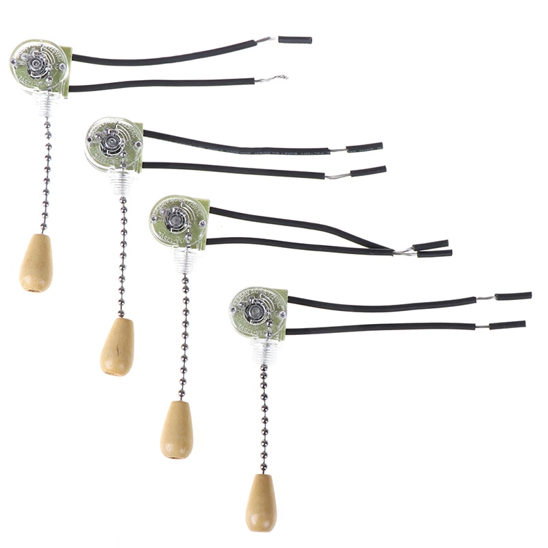 4pcs Universal Wall Light Pull Switch Home Ceiling Fan Lamp Pull Chain Cord Switch Set Replacement Tools 3A/250V