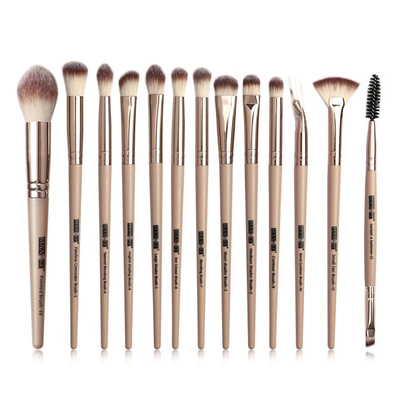 13pcs Pro Makeup Brushes Set Eye Shadow Blending Eyeliner Eyelash Eyebrow Brushes For Make Up Brush Tool Kit Maquiagem: Complexion