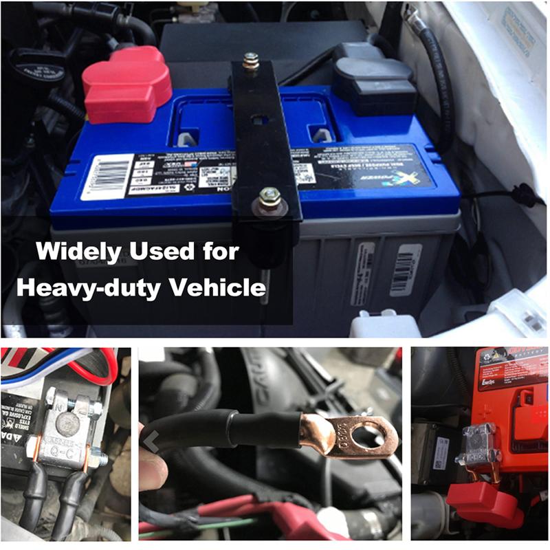Lead Car Battery Terminal Set Clamp Clip Positive Negative Connector Heat Shrink Tubes Wire Terminals With Cleaning Brush