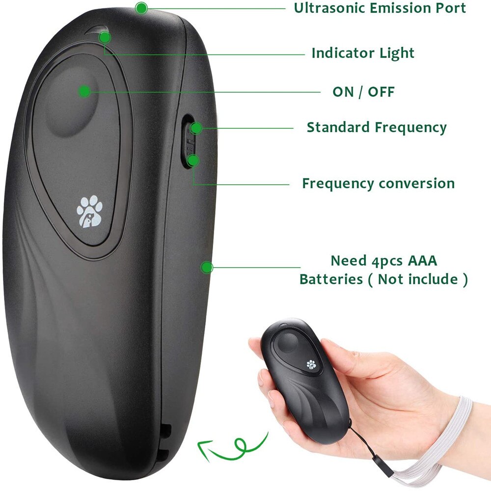 Ultrasonic Dog Bark Control Device 2 in 1 Adjustable Frequency Dog Barking Control Devices Handheld Dog Training Behavior Device