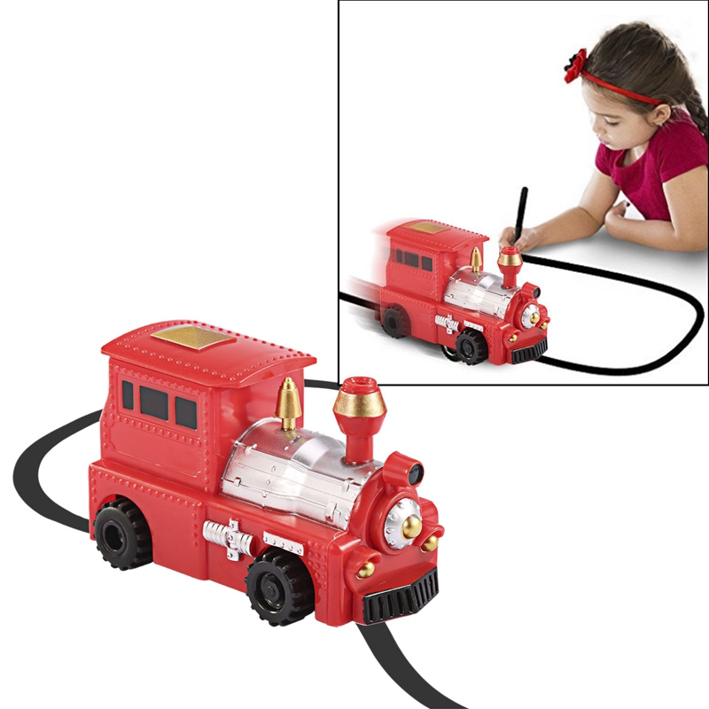 Magic Inductive Toy, Magic Inductive Train with Marker Pen, Move Following Any Drawn Line for Pre-School Learning and Children (