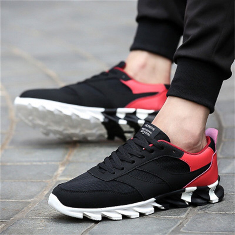 Men's sneakers real trend super air cushion lace brand adult sports shoes black blue PU upper outdoor tennis
