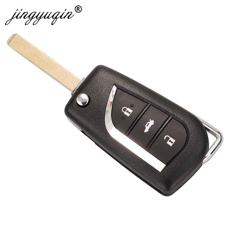 jinyuqin Flip Folding Remote Key Shell Case fit CR2016 Holder for Toyota Levin Camry Reiz Highlander Corolla VA2 Toy48 Toy43