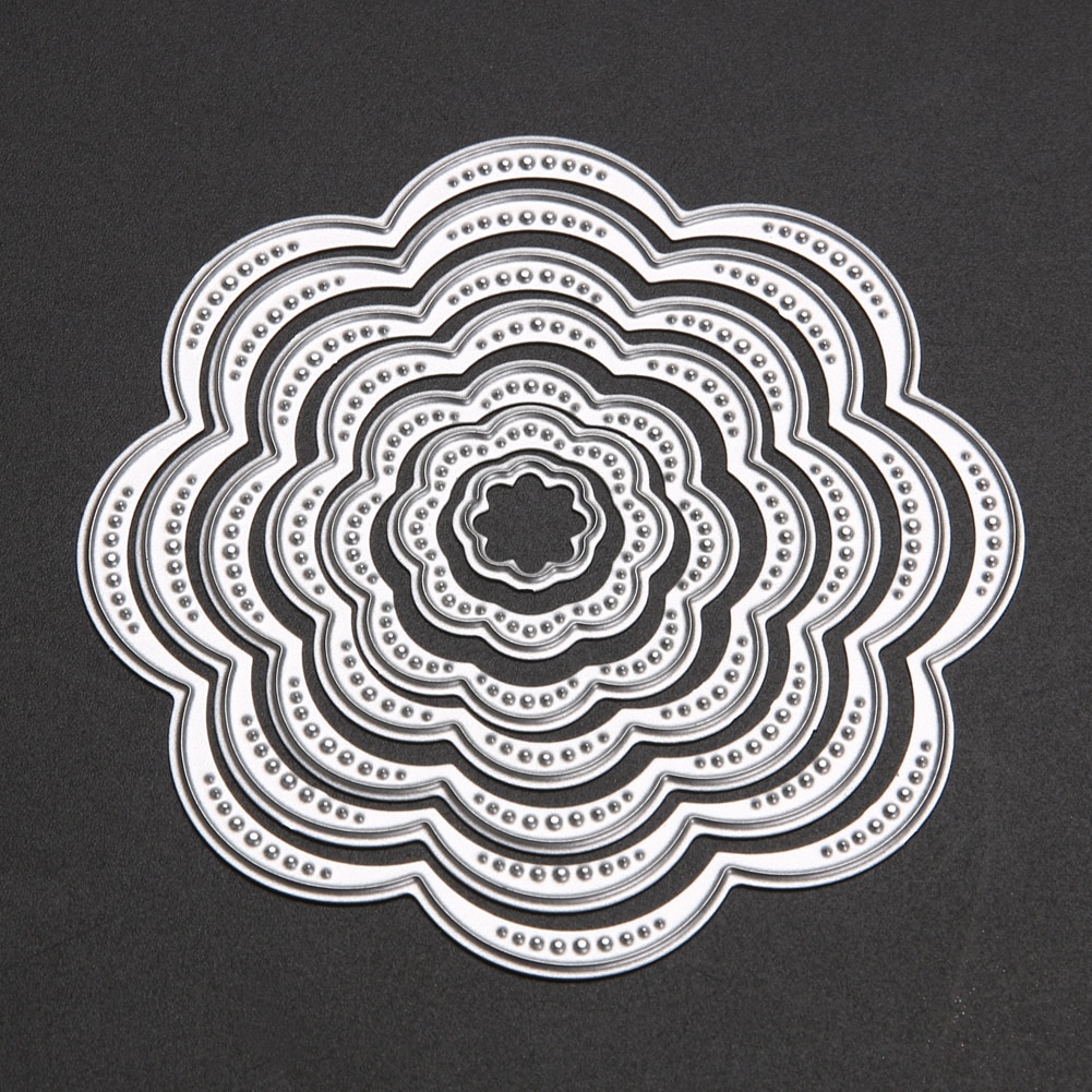 7 stk / sæt ramme blomstercirkler metalskærende matricer til scrapbooking diy prægning album papir kort håndværk die skæring skabelon