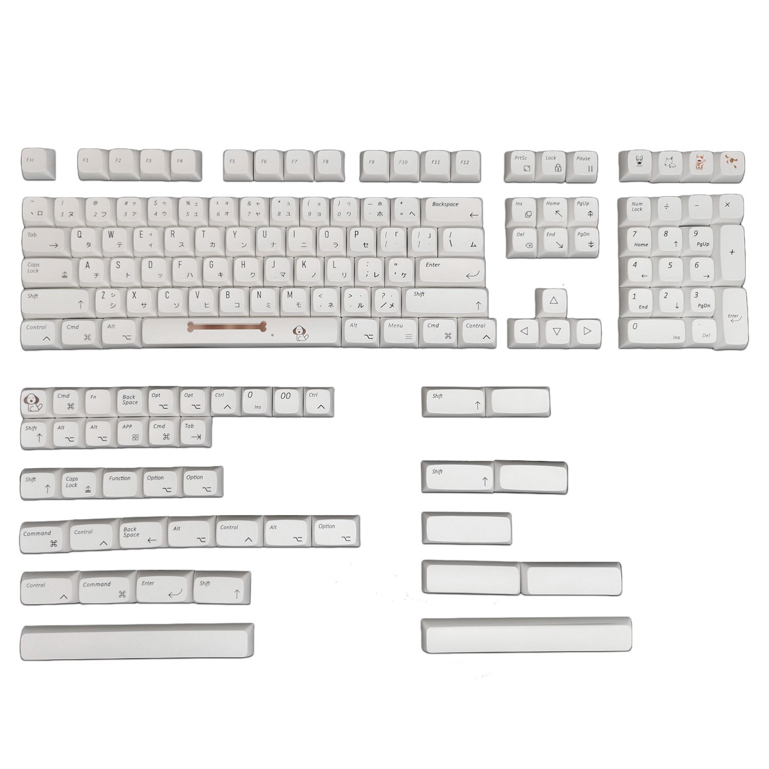149 Key PBT Keycaps - XDA Profile - Thermal Dye Sublimation - Minimalist White Theme - For Mechanical Keyboards