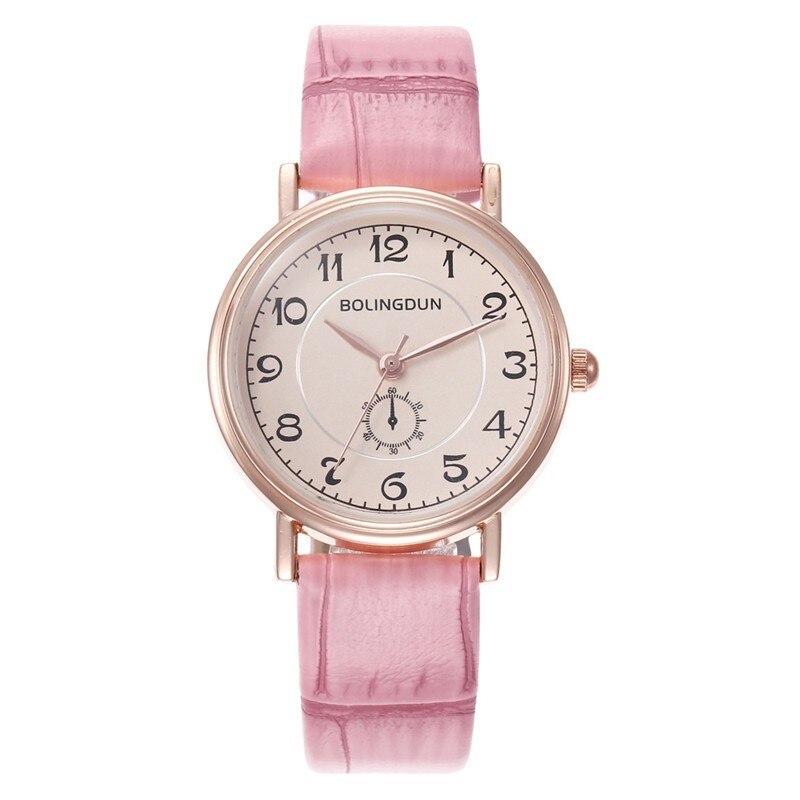 Zeer chique, stijlvolle dameshorloge, klassiek quartzhorloge van roestvrij staal, armbandhorloges, dameshorloges: Roze
