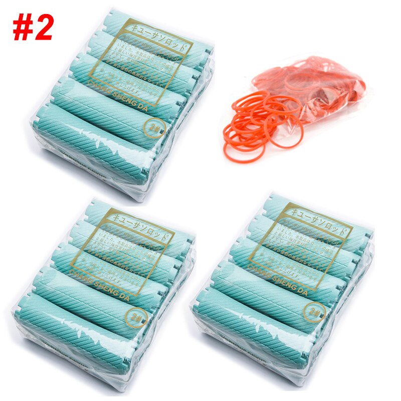 3 Packs/set 15mm Hair Perm Rods with Rubber Bands Kit Cold Permanent Bar Plastic Curlers Rollers Set Wave Fluffy Corn Hair 1507: Size 2