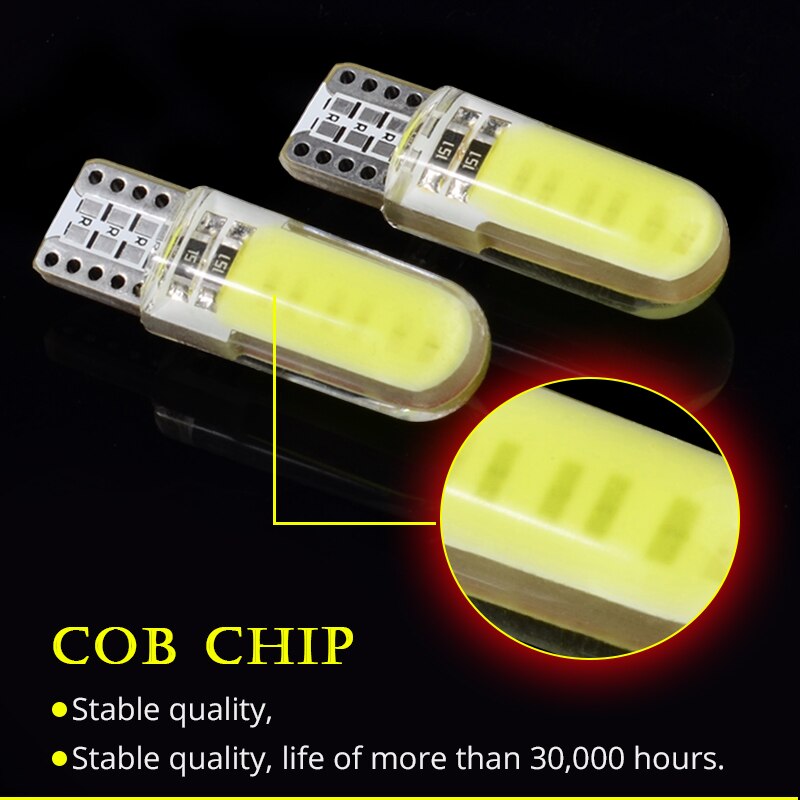 NAO T10 doprowadziło biały 10x W5W 12V doprowadziło żarówka 5W5 dla silnik samochodowy oświetlenie wnętrza kaczan samochód 194 168 Super jasna biała żółta czerwona kryształ