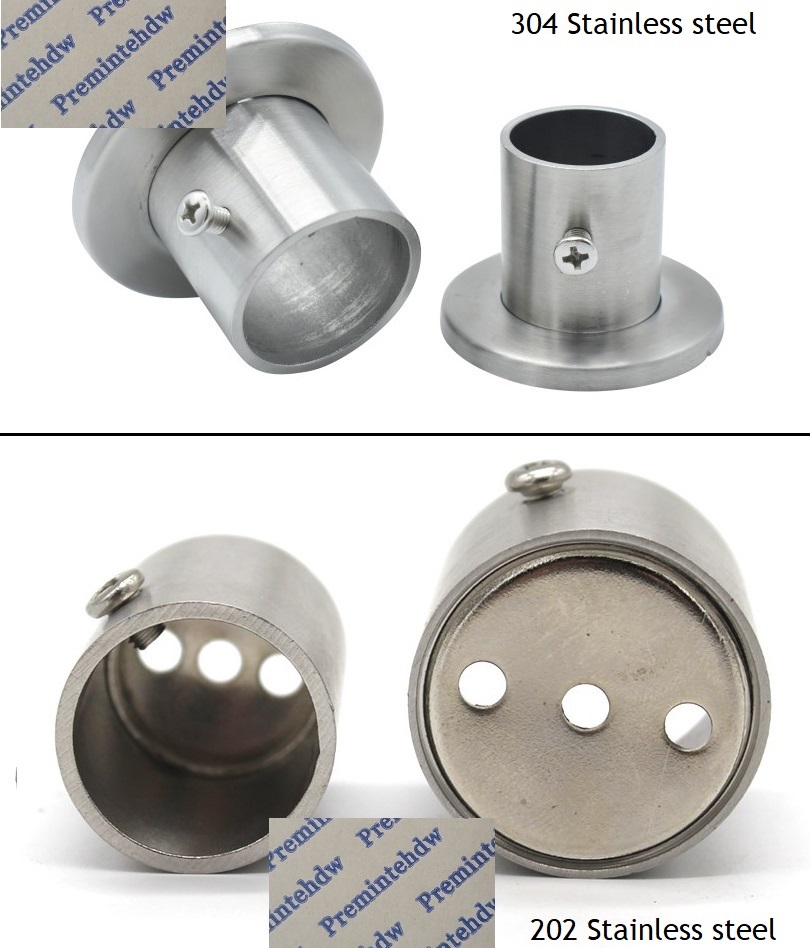 2 teile/los Edelstahl 19mm 22mm 25mm 32mm Schrank Stange Flansch Halter Mit Dekorative Abdeckung Verbergen flansch für Rohr Rohr