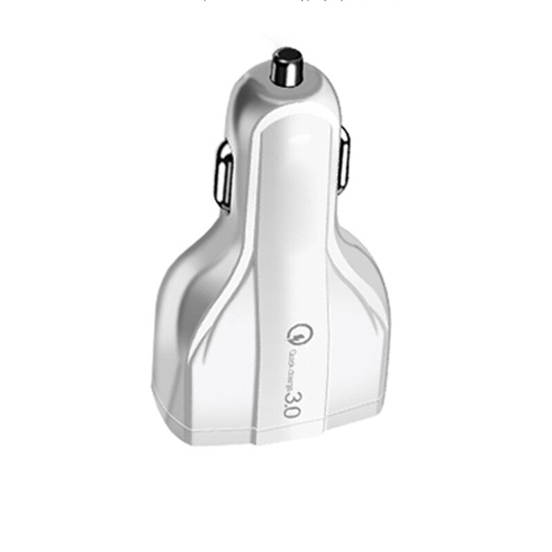 adaptador de cargador de coche rápido Suv para camión con 3 puertos USB derivación inteligente para teléfono inteligente: White