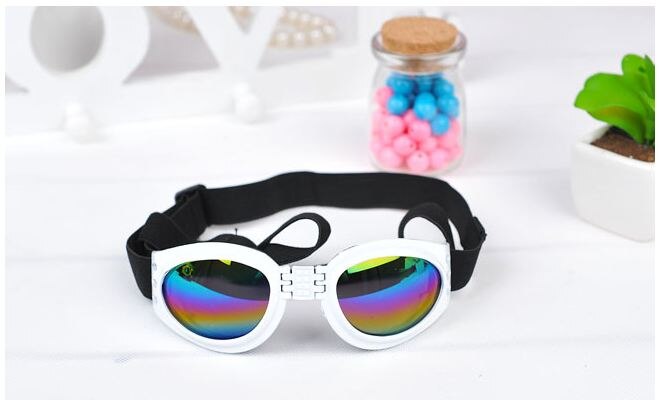 Gafas de protección para perros, gafas de sol con protección UV para gatos, gafas de sol Multicolor para perros, productos para mascotas, accesorios, gafas de protección para perros: Blanco