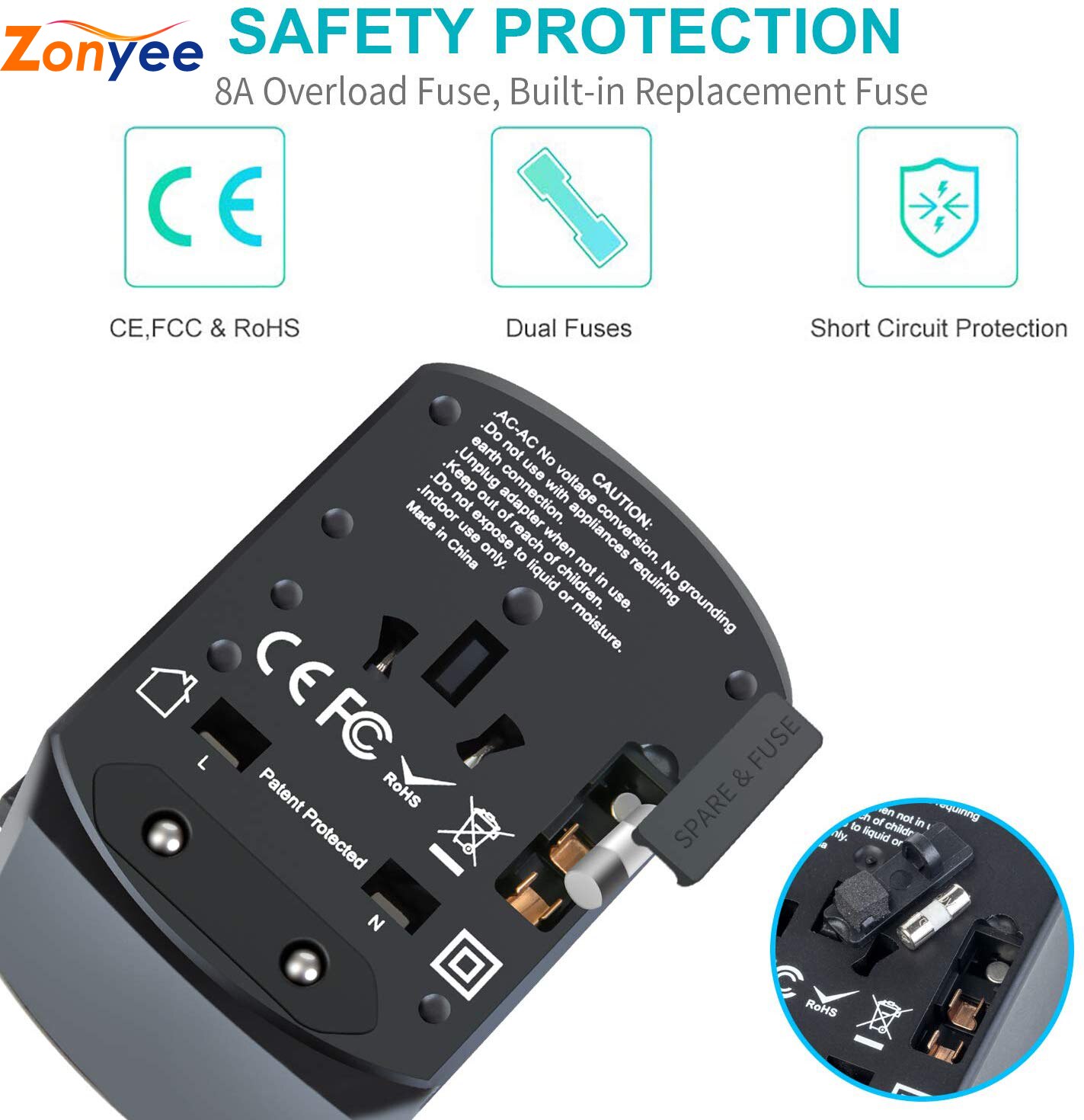 Universal Plug Adapter for Worldwide Travel All in One Wall Charger AC Socket for European UK AUS International Power Adapter