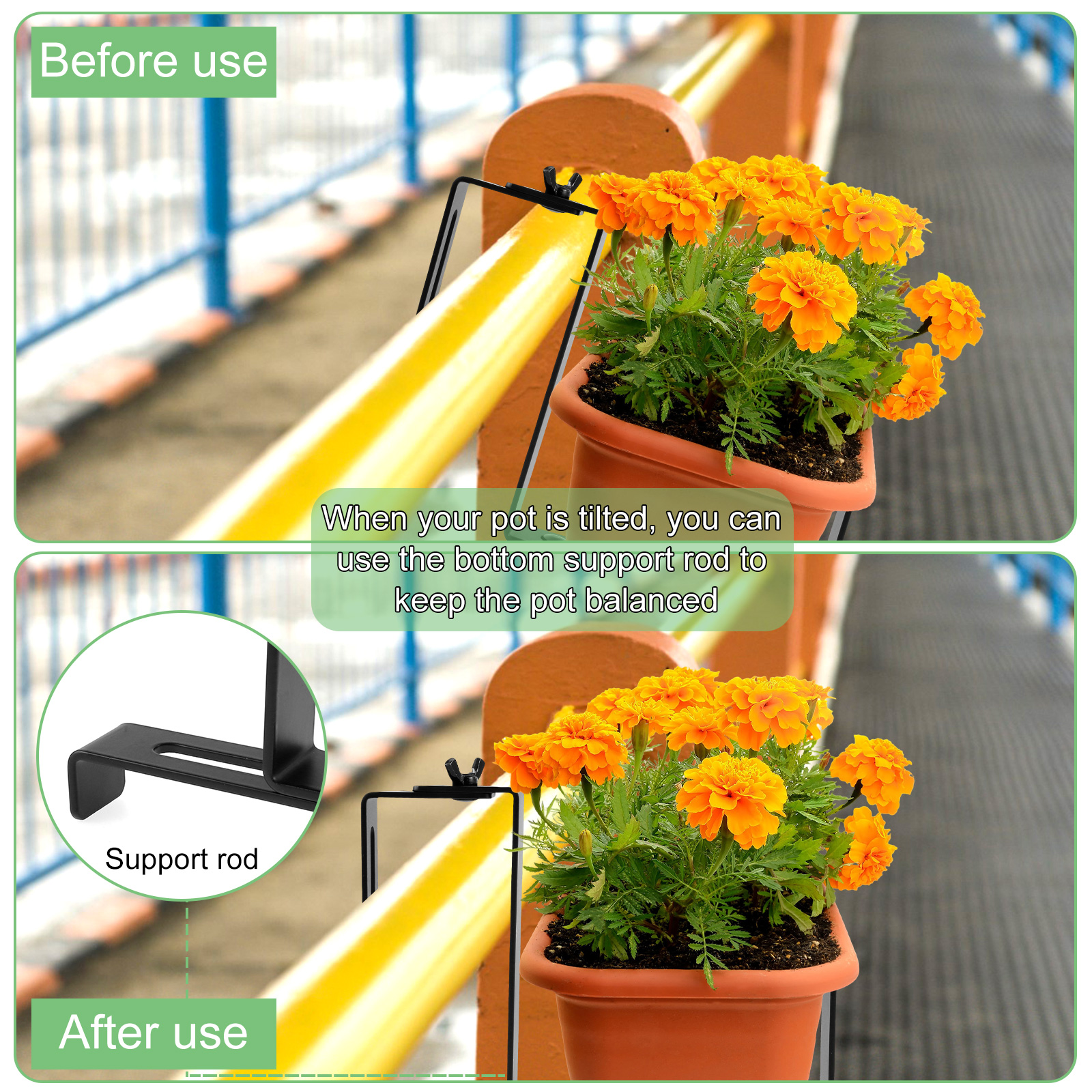Planter Box Brackets Adjustable Window Box Brackets Sturdy Heavy Duty Planter Box Holder Reusable Window Box