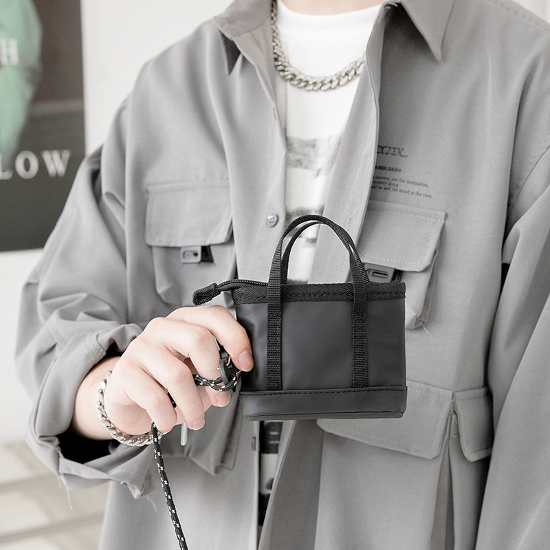 Mini Key Bag Waterdichte Pu Nul Portemonnee Headset Pakket Mini Handtas Hanger Tas Mode Unisex Kleine Messenger Bag