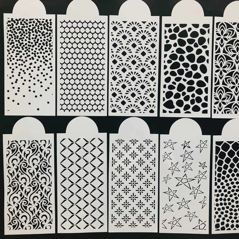 10pcs DIY Geometric Shape Drawing Stencils Templates Embossing Paper Card Painting Scrapbooking Stamp Album Decoration